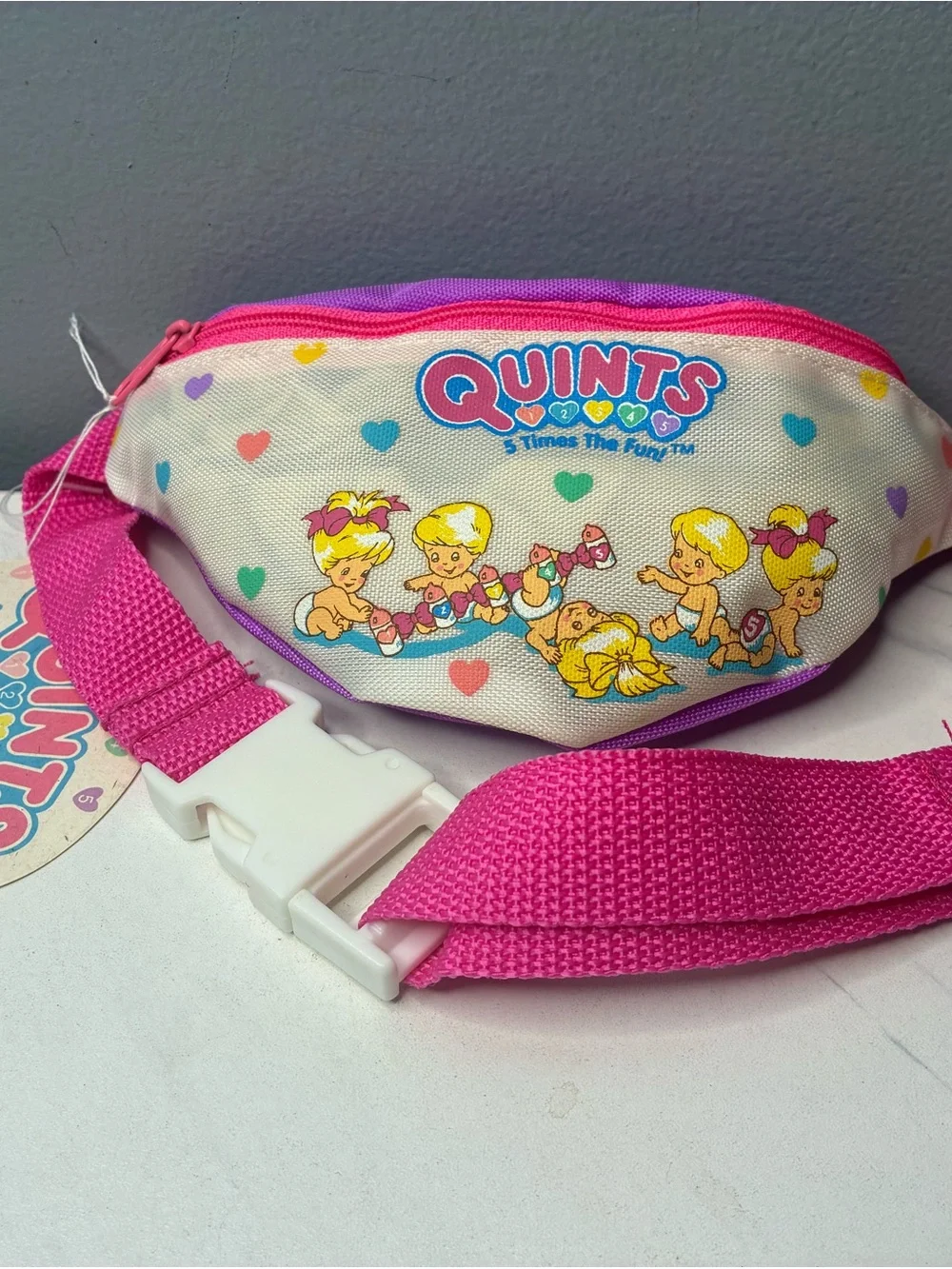 Quints “5 Times The Fun” Kids Fanny Pack Belt Bag NWT 80s 90s